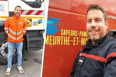 Arnaud Marchal, agent du Conseil départemental pompier volontaire - Agrandir l'image, fenêtre modale